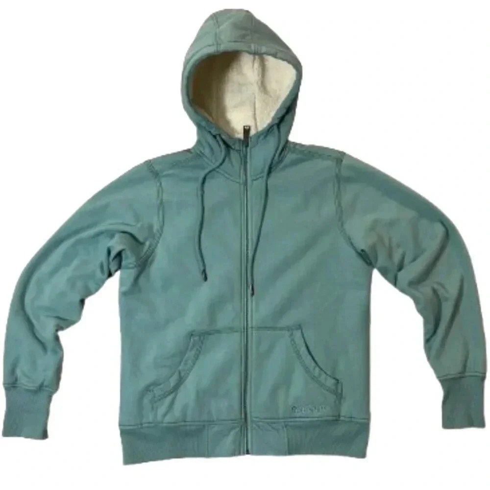 Carhartt Sherpa Fleece Lined Full Zip Hoodie Sweater W Med Warm Gorp Workwear - Picture 1 of 12